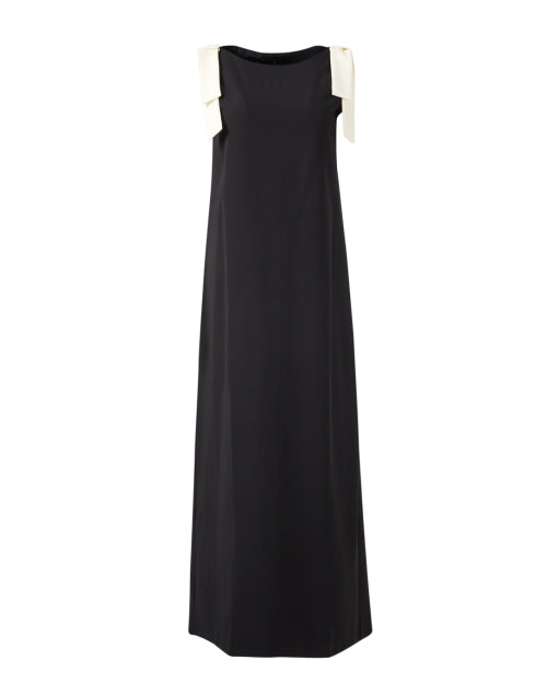 Elegant Michelle Black Dress with Stylish White Accents