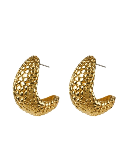 Stylish Gold Pebbled Hoop Earrings for a Subtle Statement