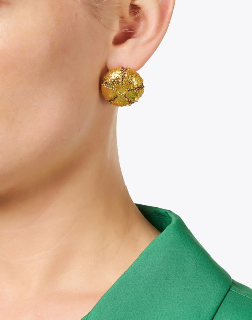 Exquisite 24k Gold-Plated Amalfi Seashell-Inspired Stud Earrings