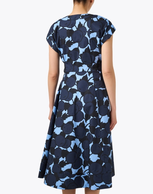 Stylish Rosia Cotton Dress with Black and Blue Print