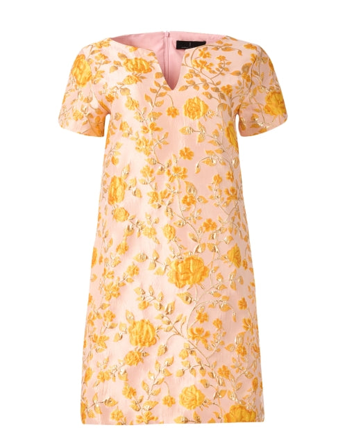 Abbey Glass Lulu Luxurious Jacquard Mini Peach Dress