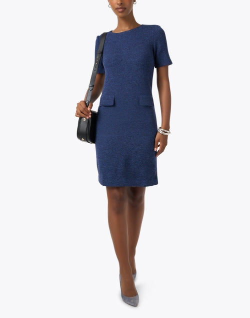 Stylish Navy Shift Dress by Amina Rubinacci - A Must - Have for Your Wardrobe