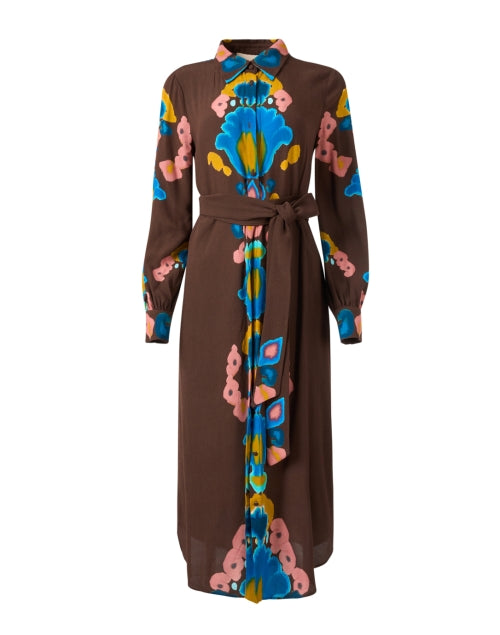 Stylish Loretta Brown Ikat Patterned Women's Dress for Various Occasions