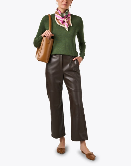 Stylish Angela Khaki Green 100% Merino Wool Women's Sweater for Various Occasions