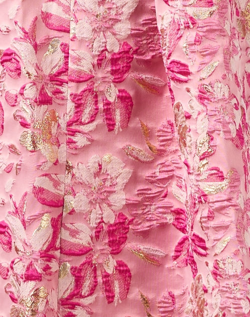 Shoshanna's Exquisite Serra Pink Floral Jacquard Maxi Dress for Special Occasions