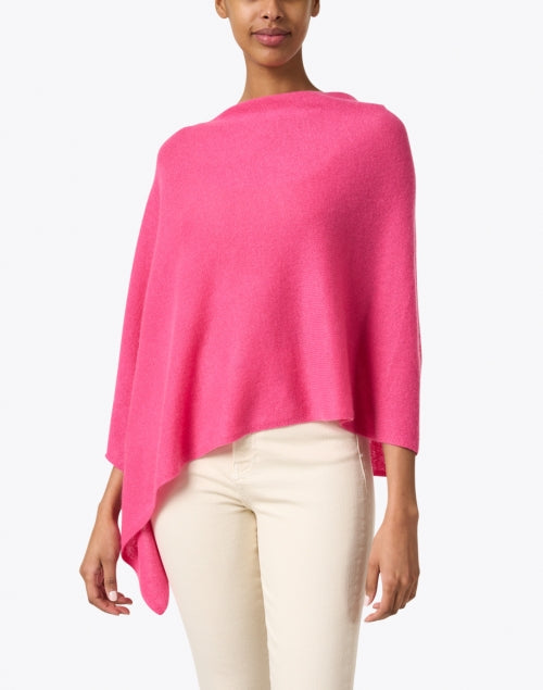 Pink Azalea Soft Cashmere Ruana for Cool Weather