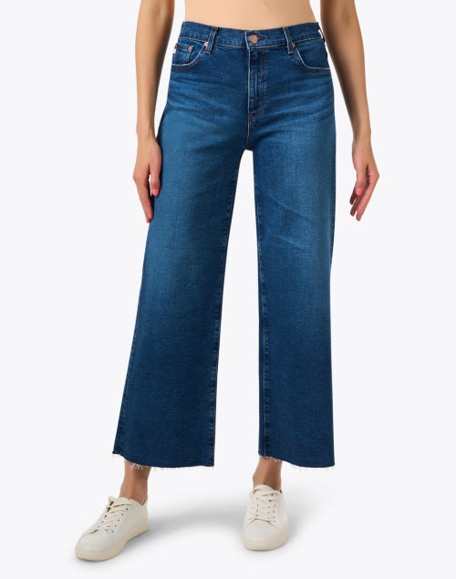 AG Saige Medium Wash Stretch Wide Leg High - Rise Jeans