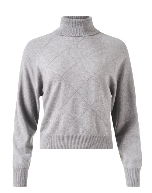 Stylish Grey Sweater Made of Luxurious Wool, Silk and Cashmere Blend