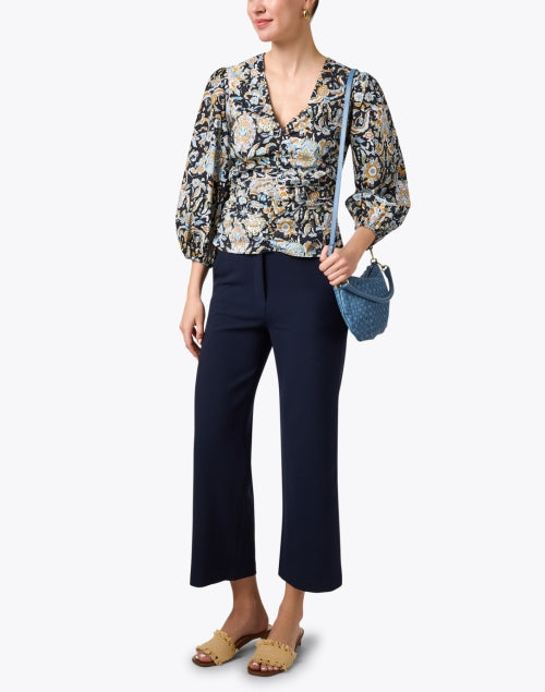 Veronica Beard Women's Fashionable Breanna Black Multi - Patterned Blouse
