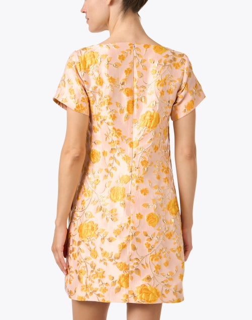 Abbey Glass Lulu Luxurious Jacquard Mini Peach Dress