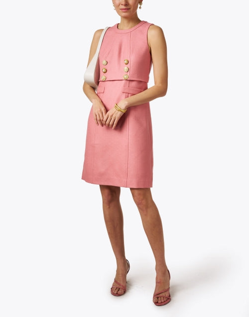 Stylish Pink Wool Women's Sheath Dress for Multiple Occasions