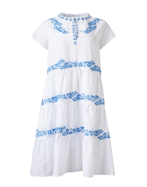 Isabel's Elegant White Cotton Embroidered Summer Dress