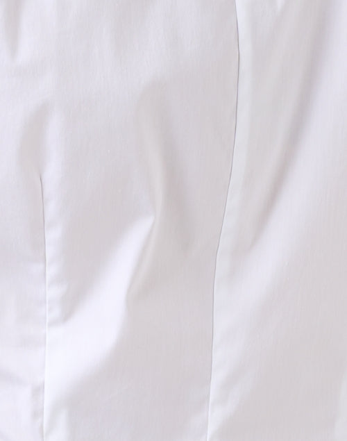 Savile Crisp Stretch Cotton White Ruched Button - Down Shirt