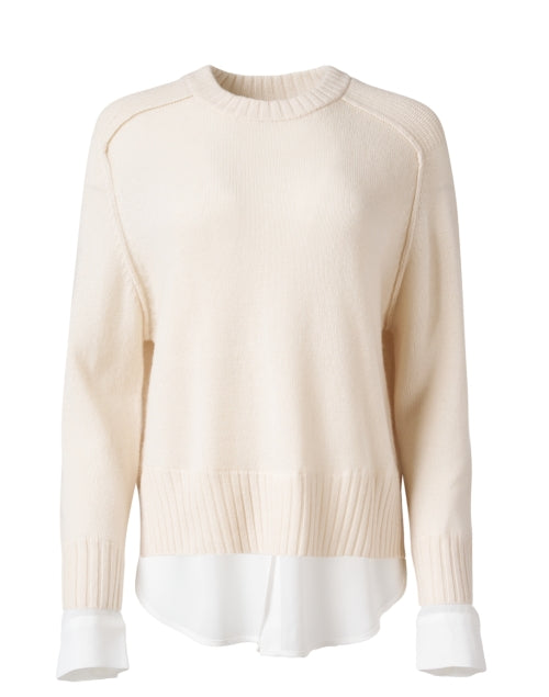 Stylish Beige Wool - Cashmere Blend Looker Parson Sweater