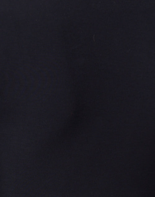 Navy Blue Stretchable Viscose Long - Sleeved Turtleneck Women's Top