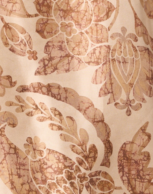 Elegant Beige Paisley Silk Ambroise Blouse for Effortless Style