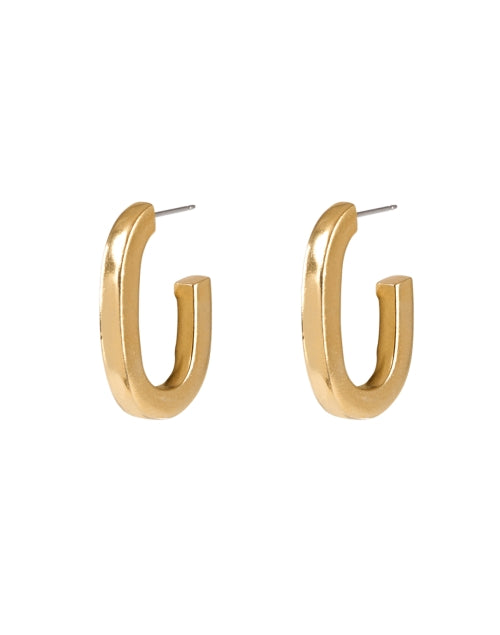 Stylish Gold Matte Oval Hoop Earrings for Everyday Elegance