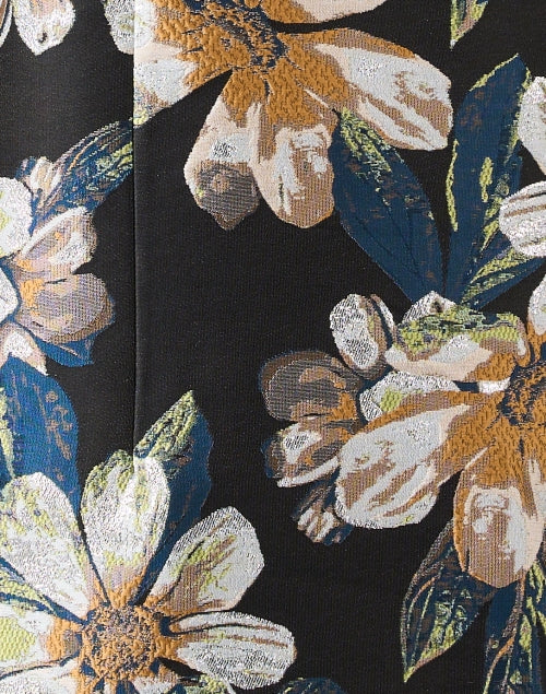 Stylish Rita Black Floral Jacquard Longline Jacket for Special Events