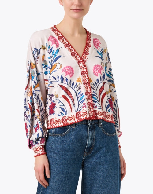 Soft Multi - Floral Knit Cardigan for Effortless Style