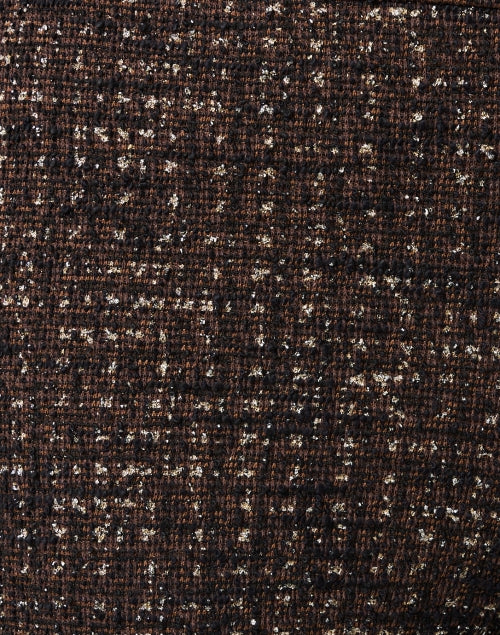 Leo Shimmering Metallic Brown Cropped Flare Style Women's Pants
