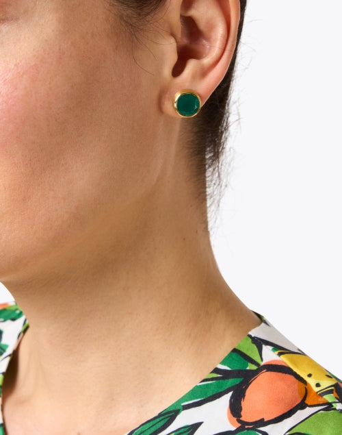Stunning Green Onyx Signature Knockout Stud Earrings for Fashion Statements