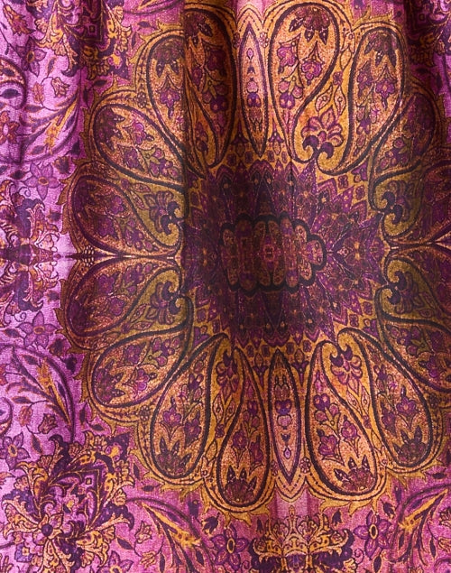 Ro's Garden Jinette Magenta Printed Maxi Shirt Dress for Transitional Weather