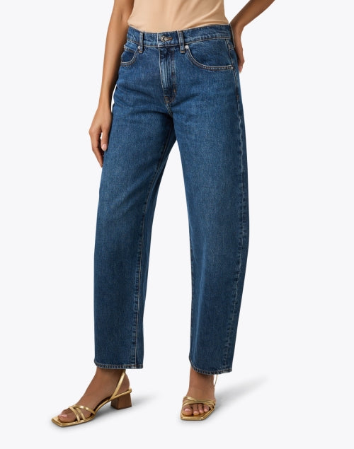 Kirk Blue Denim Barrel-Leg Jeans for Everyday Wear