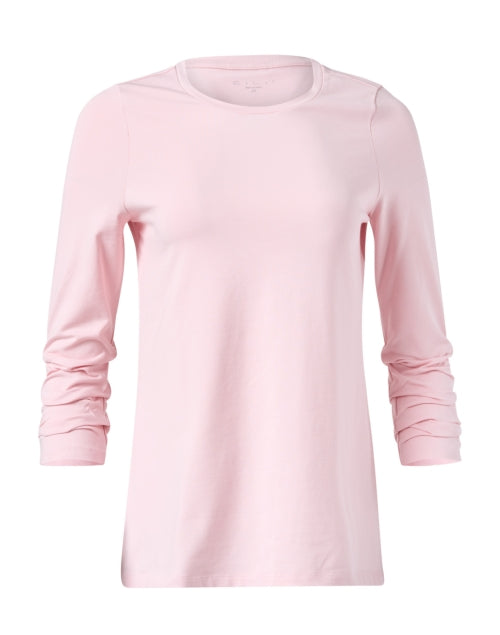 Soft Pale Pink Peruvian Pima Cotton Women's Ruched Sleeve T-Shirt