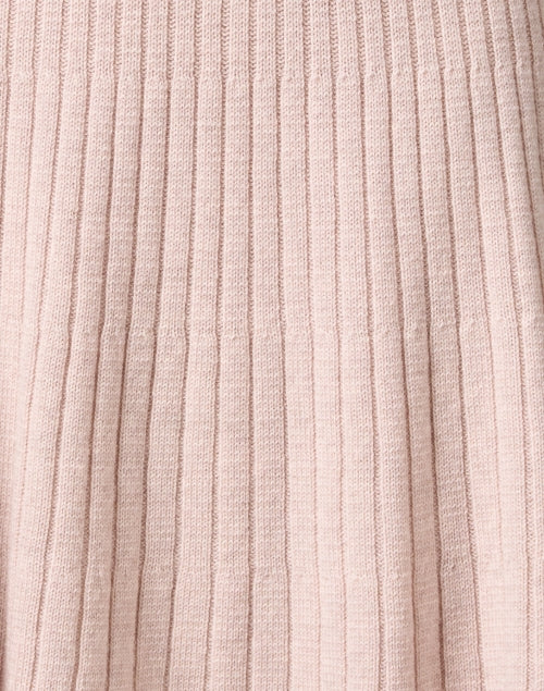 Pink Ribbed Knit Wool Women's A-Line Skirt