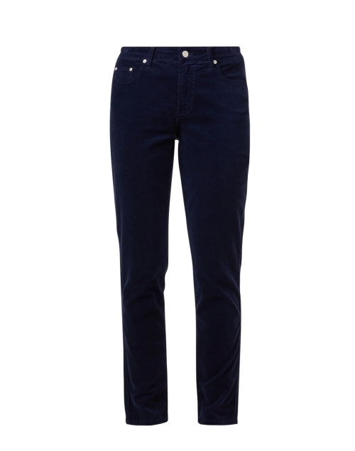 Fabrizio Gianni Men's Navy Stretch-Cotton Corduroy Straight-Leg Five-Pocket Casual Trousers