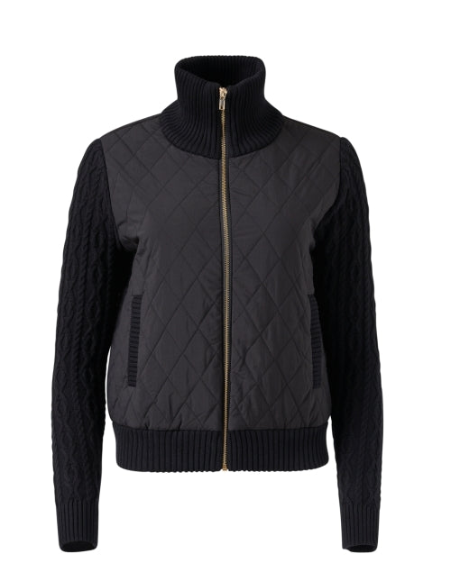 Versatile Black Mixed Media Jacket for Week to Weekend