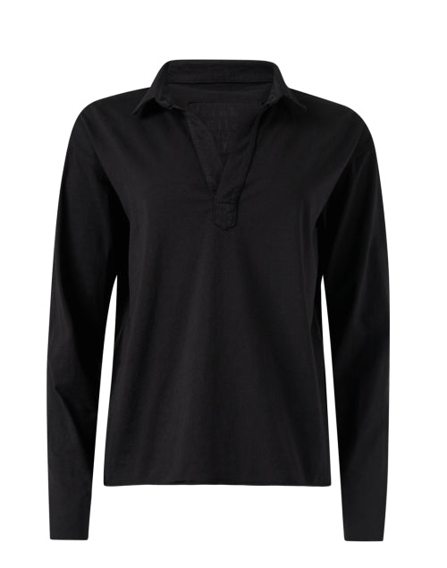 Patrick's Black Popover Henley Men's Top - A Classic Wardrobe Essential