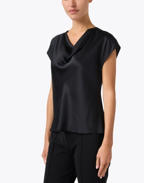 Stylish Vince Black Silk Cowl Neck Blouse for Work and Weekend