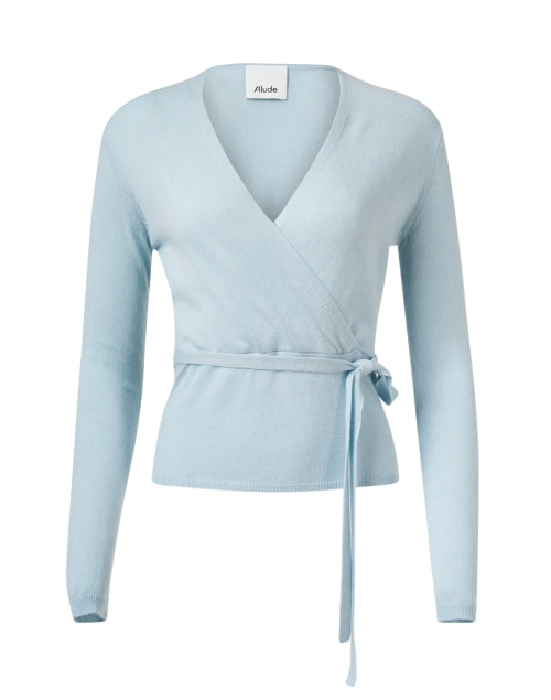 Stylish Blue Wool and Cashmere Blend Wrap Sweater for Fashion Lovers