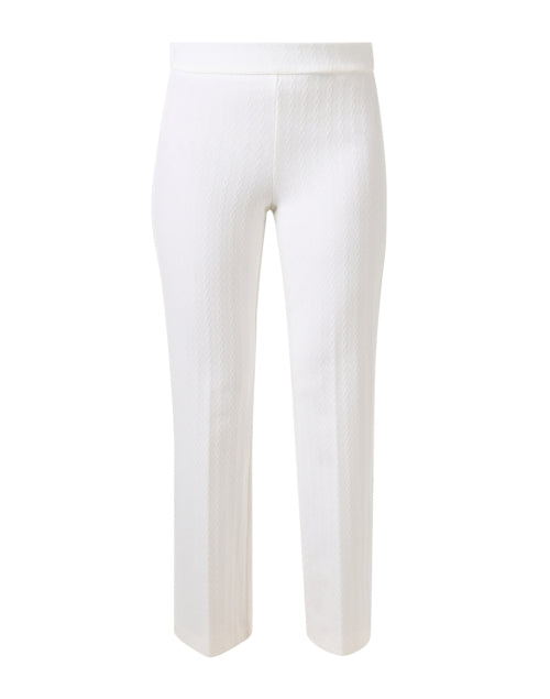 Stylish Faith White Textured Stretch Knit Straight Leg Pant