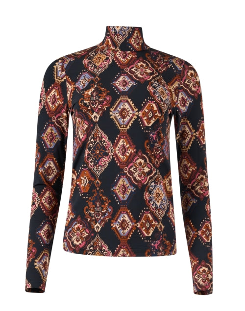 Stylish Suzie Multi - Print Women's Turtleneck Top