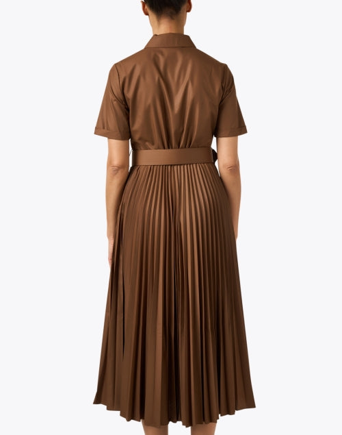 LK Bennett Cally Brown Women's Pleated Shirt-style Dress