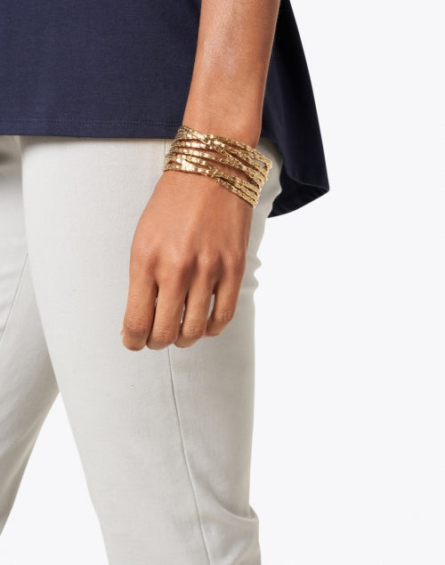 Gorgeous Gold-Plated Braided Cuff Style Bracelet by Gas Bijoux