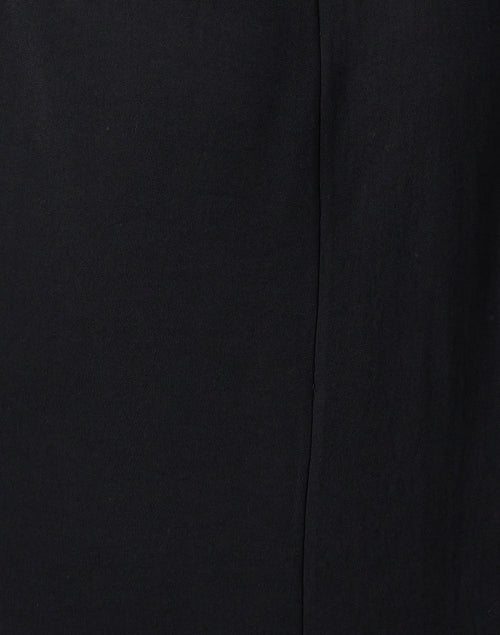 Black Faux Leather Trimmed Sophisticated Shirt Style Dress