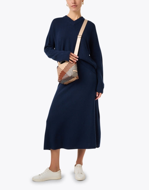 Navy Blue Wool and Cashmere Blend Men's/Women's Sweater