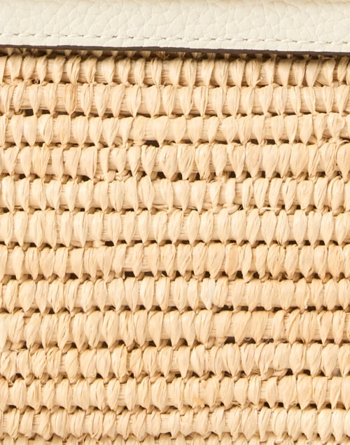 The Adorable Small Strathberry Cream-Colored Leather and Raffia Handmade Basket Style Tote Bag