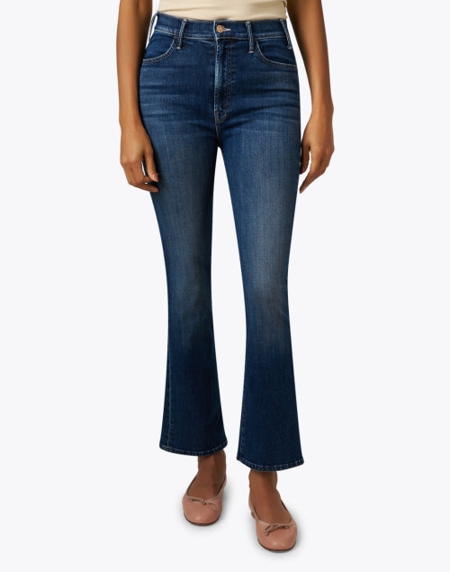 The Classic Blue Stretch High - Waist Ankle - Length Hustler Style Denim Jeans