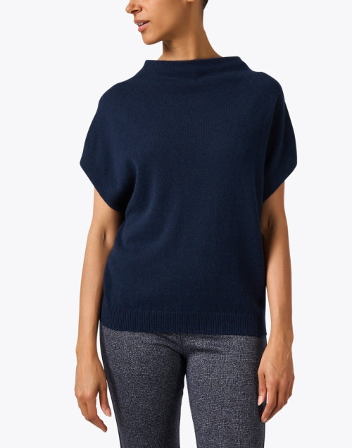 Stylish Navy 100% Cashmere Morten Top for Chic Outfits