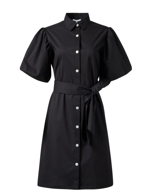 Stylish Angelina Black Cotton Blend Shirt Dress