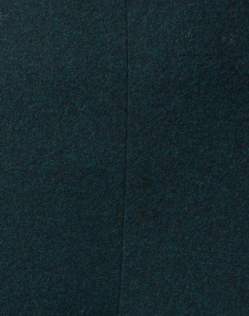 Stylish Dark Green Wool Blend Straight-Leg Pull-On Pants