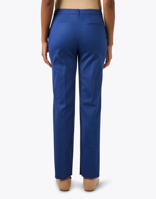 Stylish Blue Straight-Leg Cotton Trousers by Emporio Armani