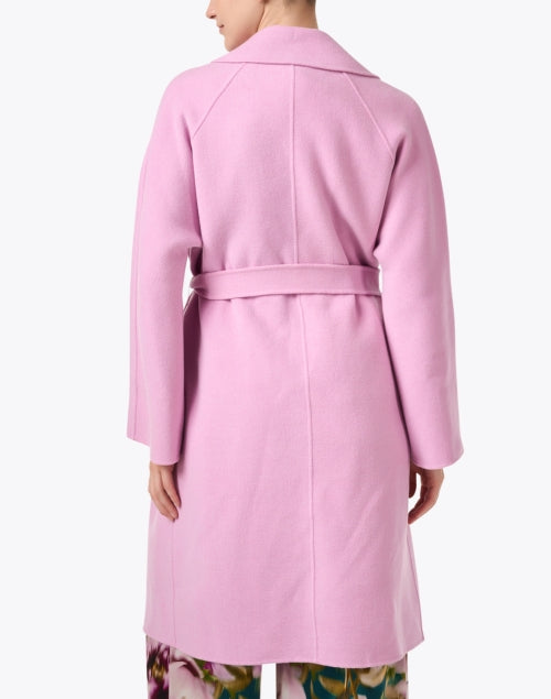 Charming Pink Wool Blend Wrap Civada Coat for Women