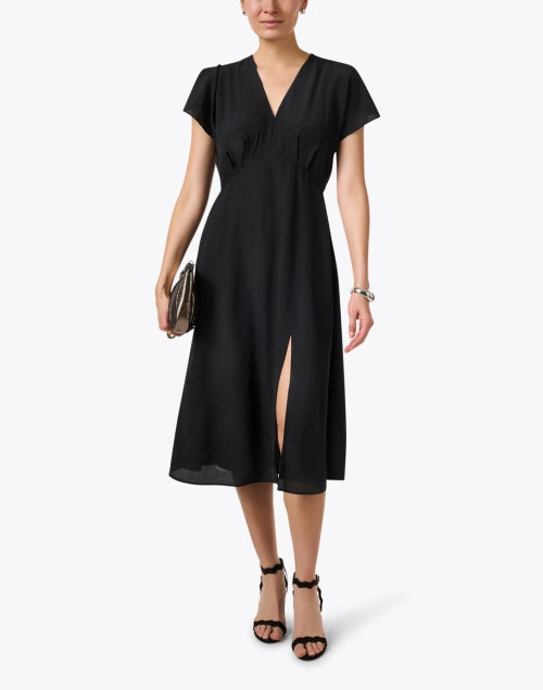 Elegant Dawarina All-Day Wear Black Silk Dress