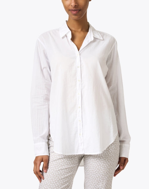 Stylish Beau Lightweight White Cotton Poplin Shirt for a Versatile Look