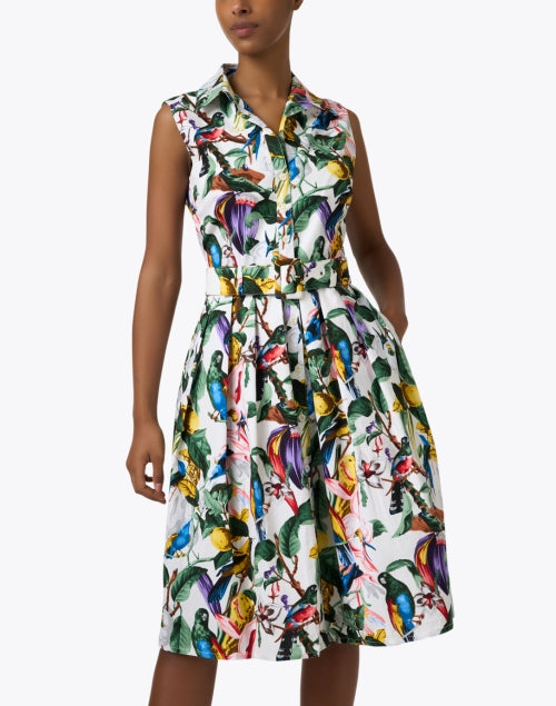 Stylish Audrey White Multi - Print Women's Dress for Various Occasions